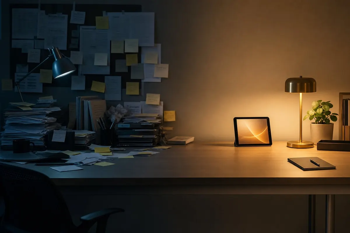 Two working positions side by side — the comparison, before any claim is made.
