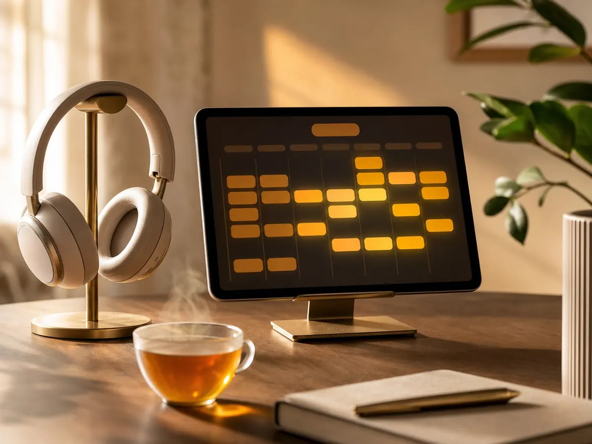 A welcome area prepared for a meeting — what a demo slot is set up to feel like.